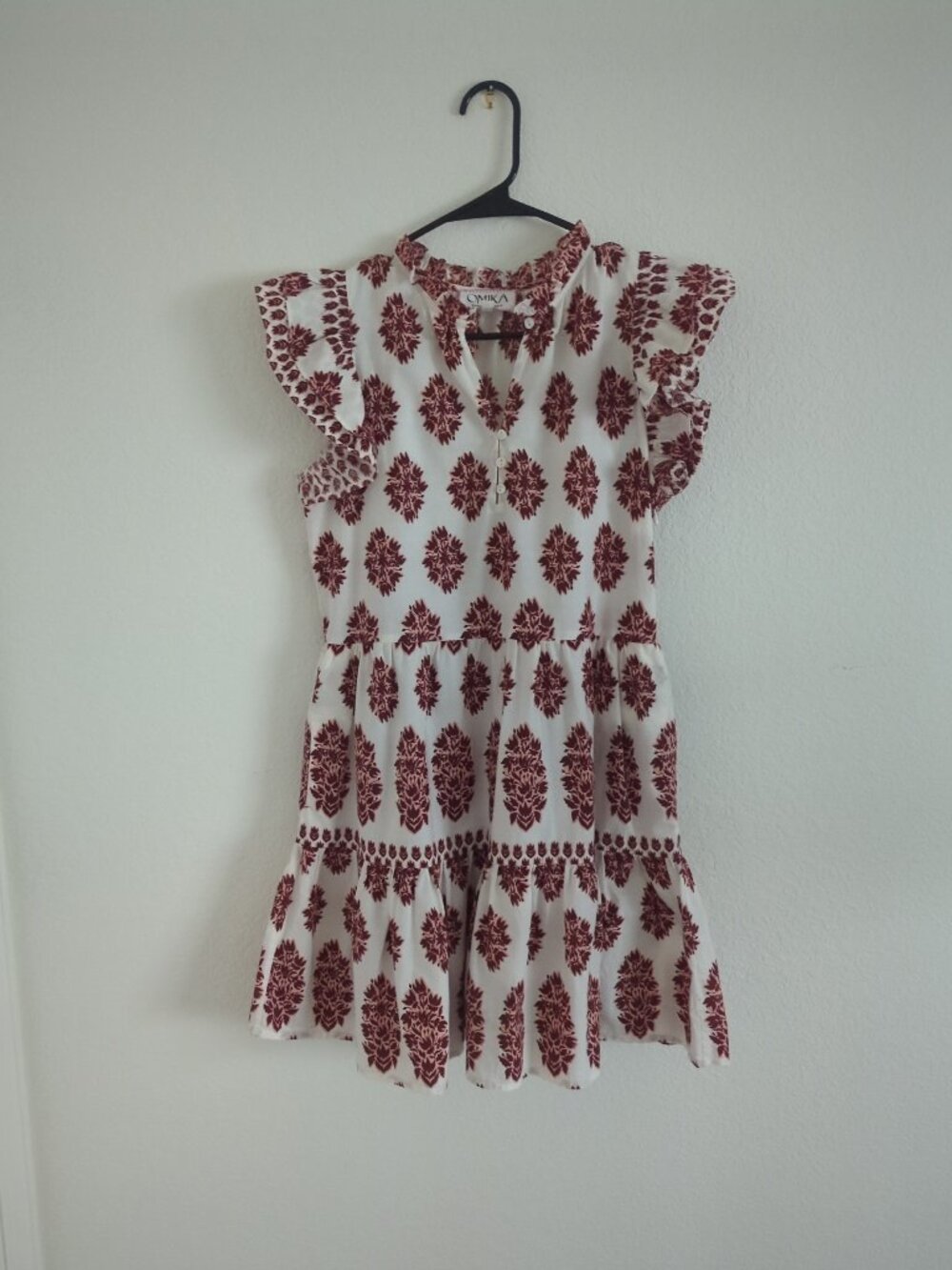 Anthropologie OMIKA Wilora Mini Dress Adia Peach Small Handmade